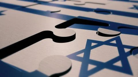 Israel puzzle flag 3d render Stock Illustration