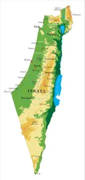Israel relief map Stock Illustration