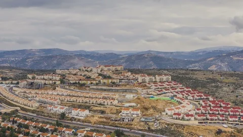  Israel settlement in Samaria, 4k hyper lapse drone footage  Stock Footage 98841262