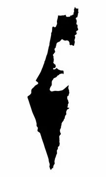 Israel silhouette map Stock Illustration
