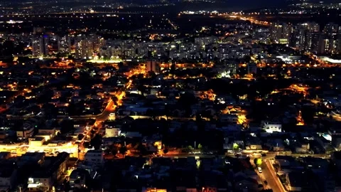 Israel Skyline at Night Stock Footage 246715439