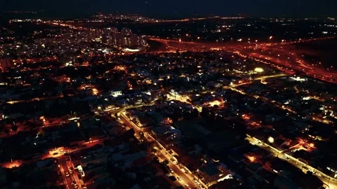 Israel Skyline at Night Stock Footage 246715445
