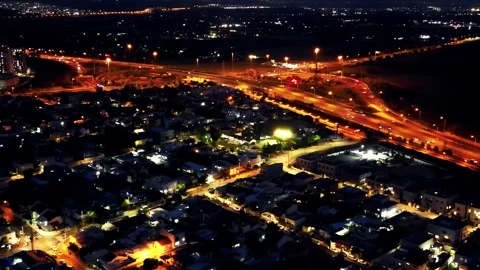 Israel Skyline at Night Stock Footage 246715447