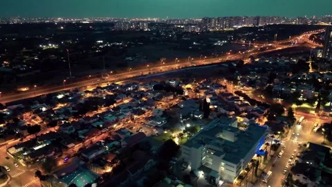 Israel Skyline at Night Stock Footage 246715470