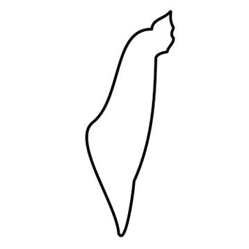 Israel - solid black outline border map of country area. Simple flat vector 스톡 일러스트