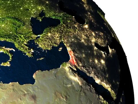 Israel from space Stock Illustration
