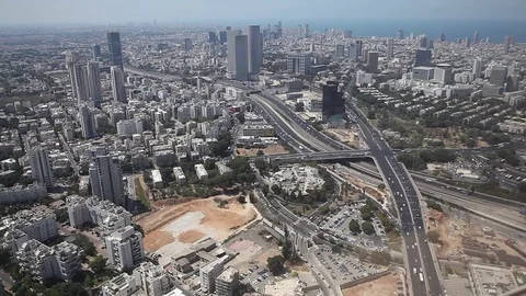 Israel, Tel Aviv, Ayalon highway Stock Footage