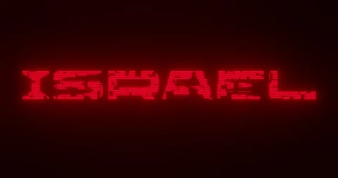"ISRAEL" Text Glitch Effect Animation Stock Footage 252801122