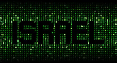 Israel text on hex code illustration Stock-Illustration