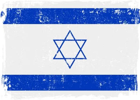 Israel Vector Flag on White Stock Illustration
