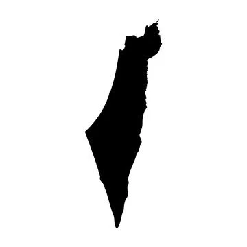Israel vector map silhouette Stock Illustration