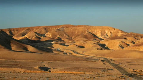 Israel_desert_sunset03 Stock Footage 529386