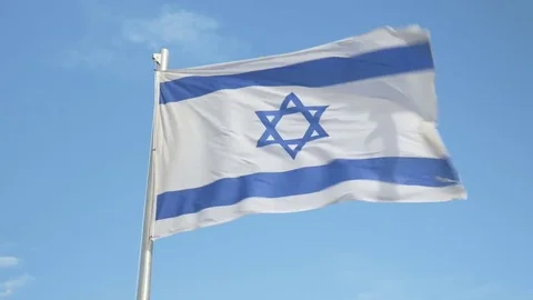 An Israeli flag flapping in the wind 스톡 동영상 72754326