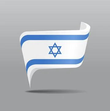 Israeli flag map pointer layout. Vector illustration. Stock Illustration