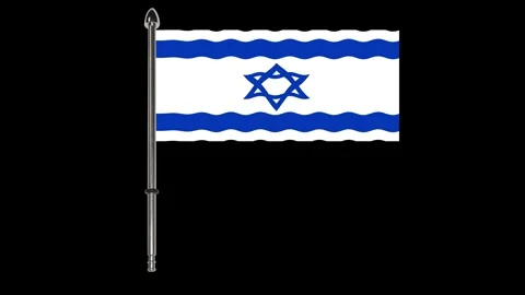 Israeli flag waving in the wind. Stock Footage 340324061