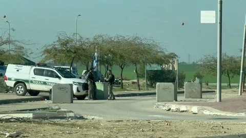 Israeli forces launch operation targeting Bedouins in Negev Desert, Tarabin al S Stock Footage 326046918