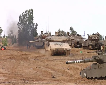 Israeli Tanks on Gaza Border | Stock Video | Pond5