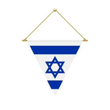 Israeli triangle flag hanging, vector illustration Stock Illustration