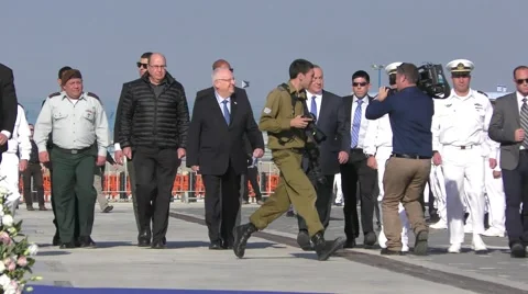 Israeli VIP welcome Rahav Submarine to Navy's Fleet 스톡 동영상 59169846
