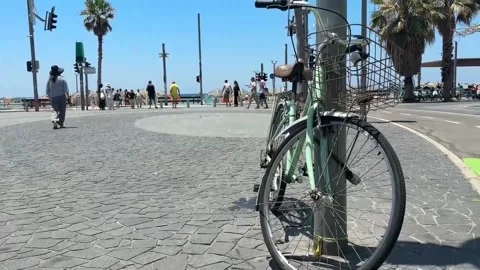 Israelis try to return to normality at Tel Aviv's beaches, Tel Aviv, IL - 20 Jun Stock Footage 311649858
