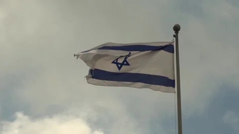 Israel´s flag waving Stock Footage 145867137
