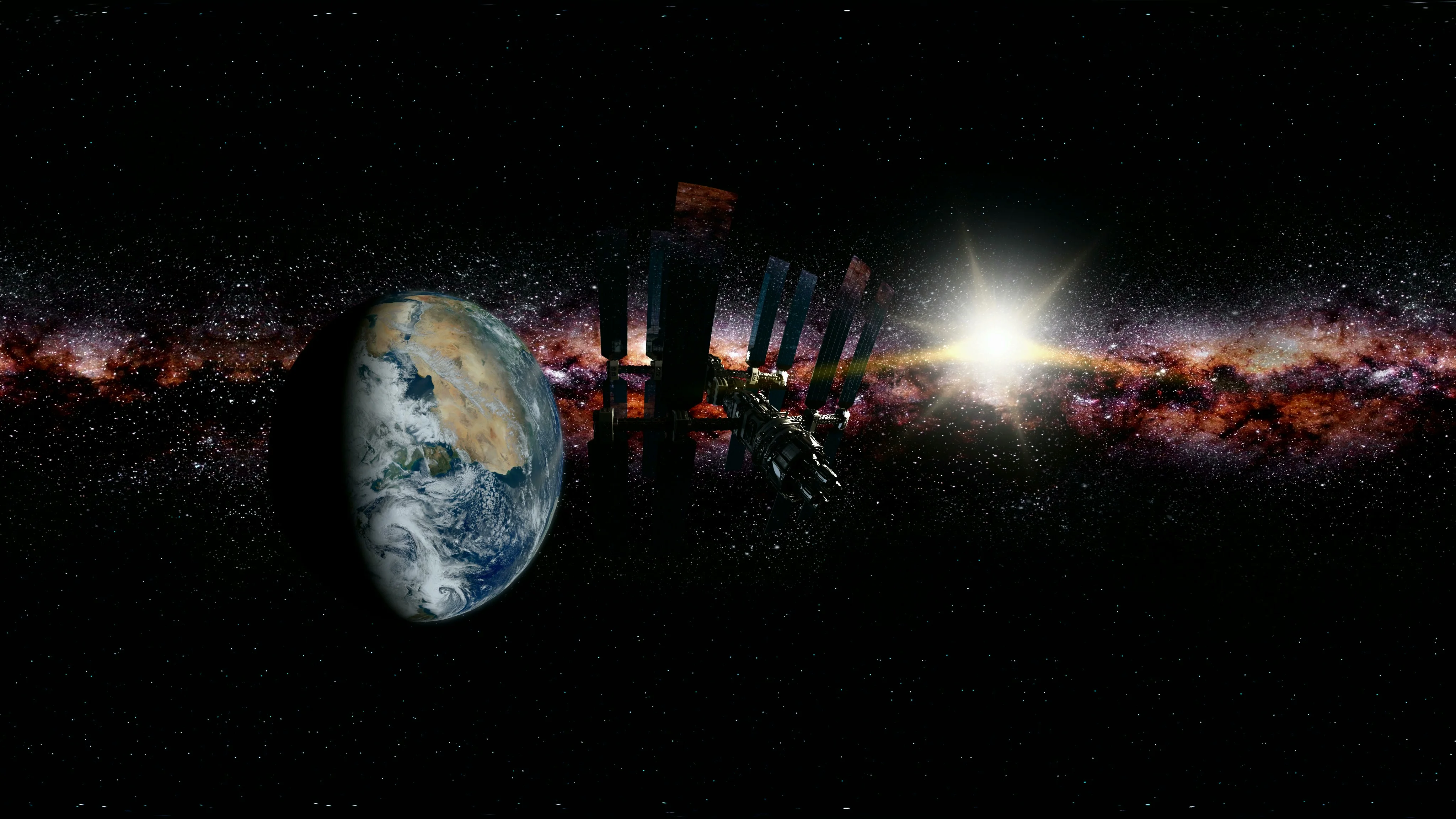earth with stars 360 panorama