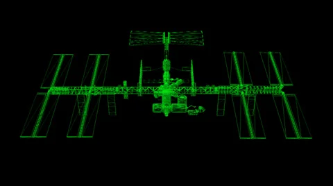 ISS Wireframe Stock Footage 36042706