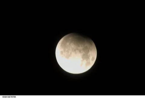 ISS013-E-78708 (7 Sept. 2006) --- A partial lunar eclipse is featured in t... 스톡 사진