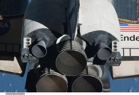 ISS022-E-059283 (9 Feb. 2010) --- This view of the aft portion of the space.. Stock Photos