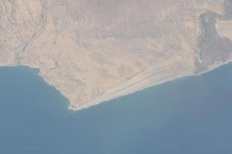 ISS032-E-016579 (11 Aug. 2012)- A strandplain on coastal Peru is feature.. Stock Photos