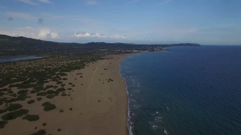 Issos beach by drone Stock Footage 82240088