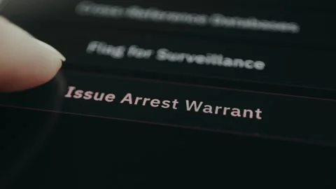 Issue Arrest Warrant option from the criminal police database Stock Footage 332050130