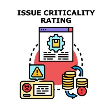 Issue criticality rating evaluating problem and financial risk 库存插图