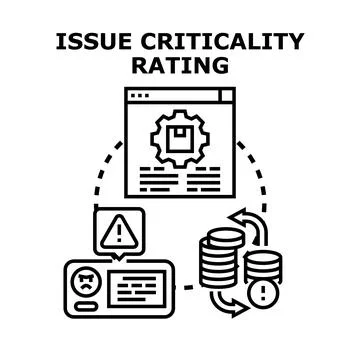 Issue criticality rating evaluating problem and financial risk 库存插图