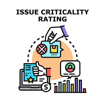Issue critically rating data measuring process Stock Illustration