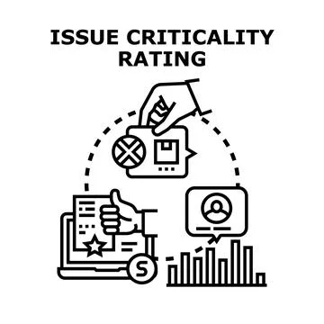 Issue critically rating data measuring process Stock Illustration