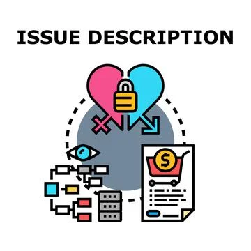 Issue description concept vector background illustrating problem solution Stock Illustration