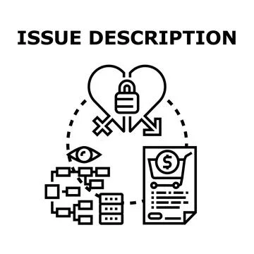 Issue description concept vector background illustrating problem solution Stock Illustration