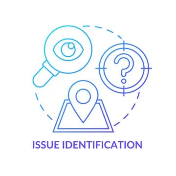 Issue identification blue gradient concept icon Stock Illustration