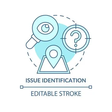 Issue identification turquoise concept icon Stock Illustration