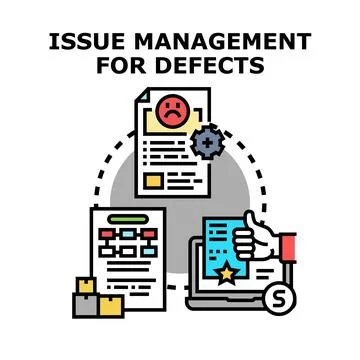 Issue management process for finding and fixing defects Stock Illustration