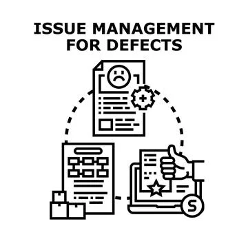 Issue management process for finding and fixing defects イラスト素材