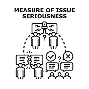 Issue seriousness evaluation problem solving discussion イラスト素材