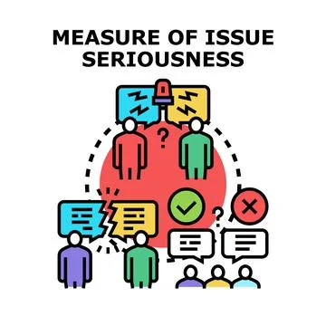 Issue seriousness evaluation problem solving discussion 스톡 일러스트