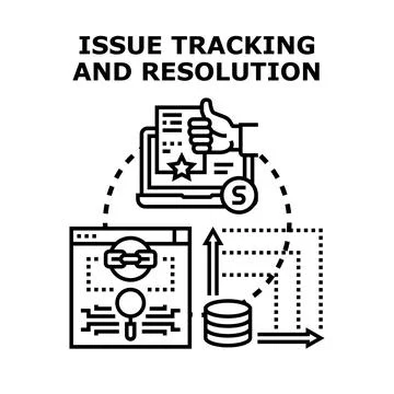 Issue tracking resolution system improving workflow management Stock Illustration