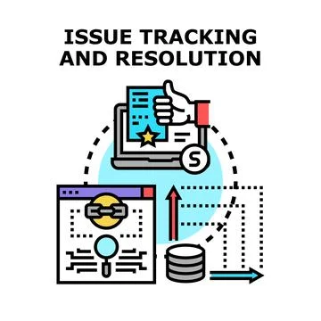 Issue tracking resolution system improving workflow management Stockillustratie