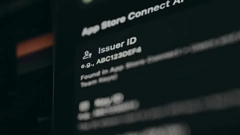 Issuer ID example for App Store Stock Footage 329328335