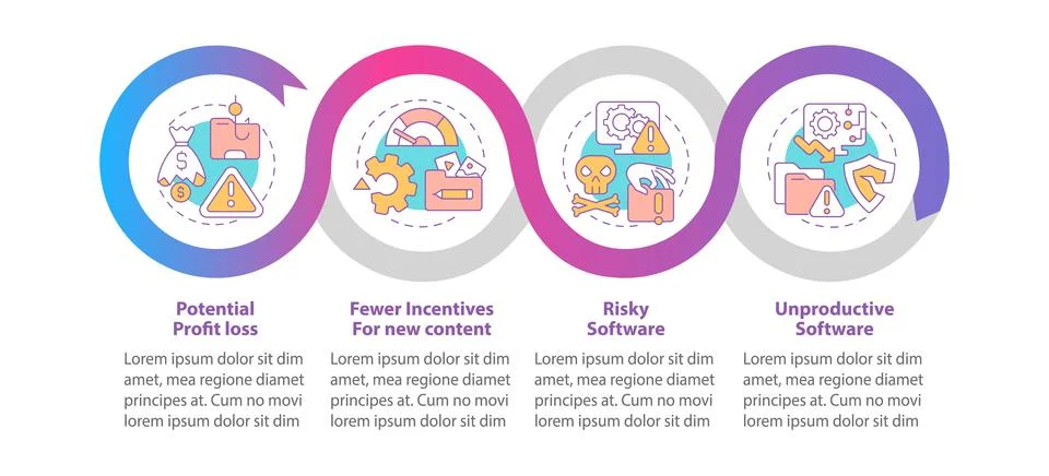 Issues of digital piracy vector infographic template Stockillustratie