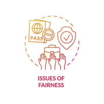 Issues of fairness red gradient concept icon Stock Illustration
