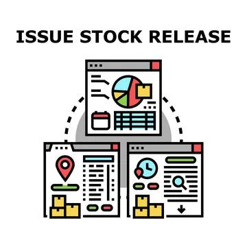 Issuing stock release with inventory and logistics management 스톡 일러스트